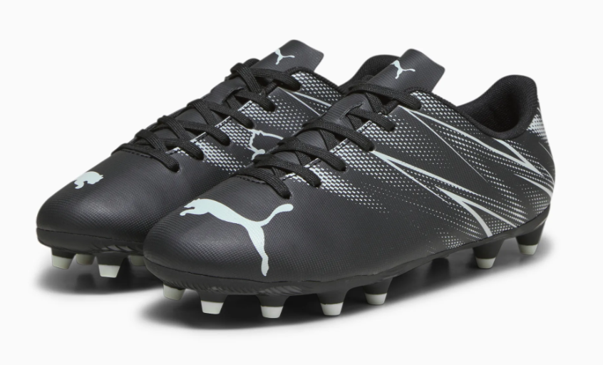 Puma Junior Attacanto FG - Black/Silver Twist Youth Firm Ground Black/Silver Twist Youth 8 - Third Coast Soccer