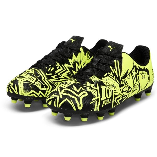 Puma Junior Tacto II CP 10 FG - Black/Lime Youth Footwear - Third Coast Soccer