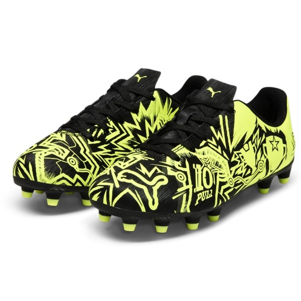Puma Junior Tacto II CP 10 FG - Black/Lime Youth Footwear   - Third Coast Soccer