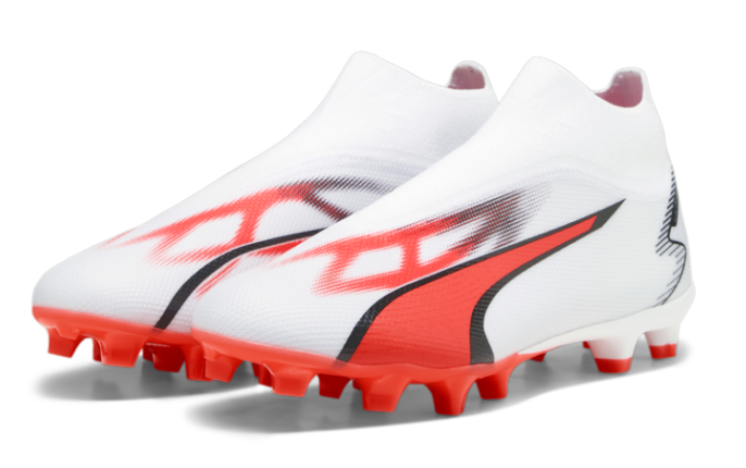 Puma Ultra Match+ Laceless FG - White/Fire Orchid/Black Men's Footwear Closeout - Third Coast Soccer