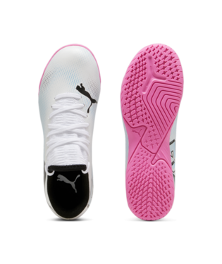 PUMA Future 7 Play IT Jr - White/Black/Poison Pink Youth Footwear   - Third Coast Soccer