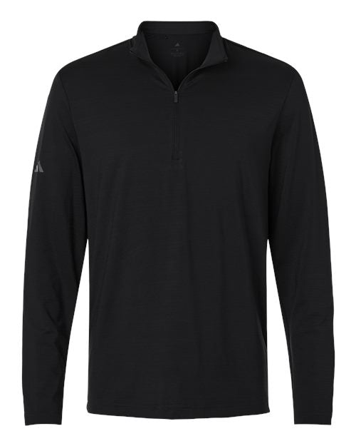 adidas Textured Stripe Quarter-Zip Pullover Jacket Black Mens Small - Third Coast Soccer