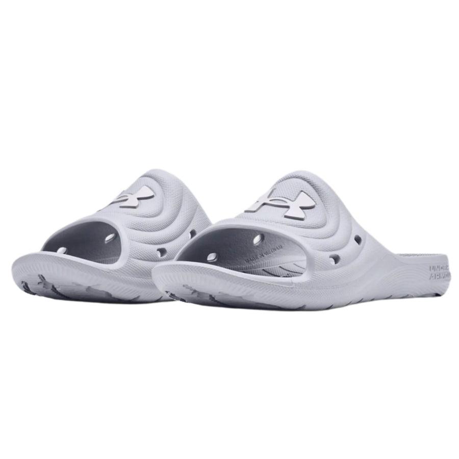 Under Armour Youth Locker IV Slides - Grey Youth Footwear - Third Coast Soccer