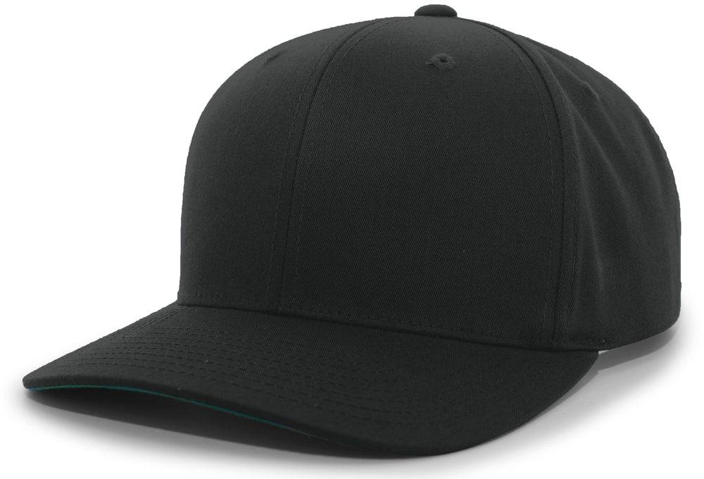Pacific Headwear Cotton Poly Hook and Loop Adjustable Cap Hats Black  - Third Coast Soccer