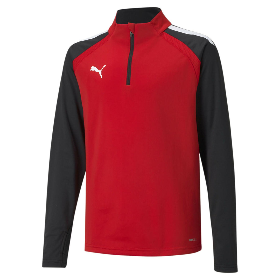 Puma Youth Team Liga 25 1/4 Zip Jacket - Red/Black Training Wear   - Third Coast Soccer