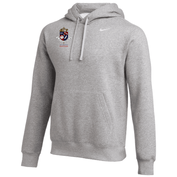 Nike Archbishop Hannan Club Fleece Pullover Hoody Hannan Girls 25 Dark Heather Grey/White Mens Small - Third Coast Soccer