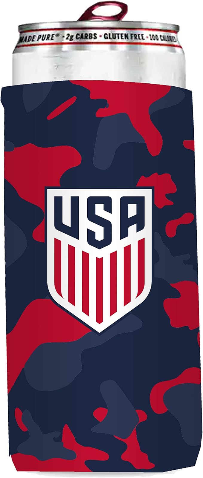 USMNT Camo Insulated Slim Can Koozie Drinkware - Third Coast Soccer