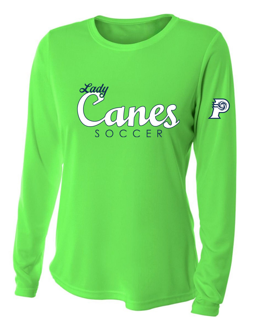 A4 PVHS Soccer LS Training Jersey - Safety Green Prairieville High School - Third Coast Soccer