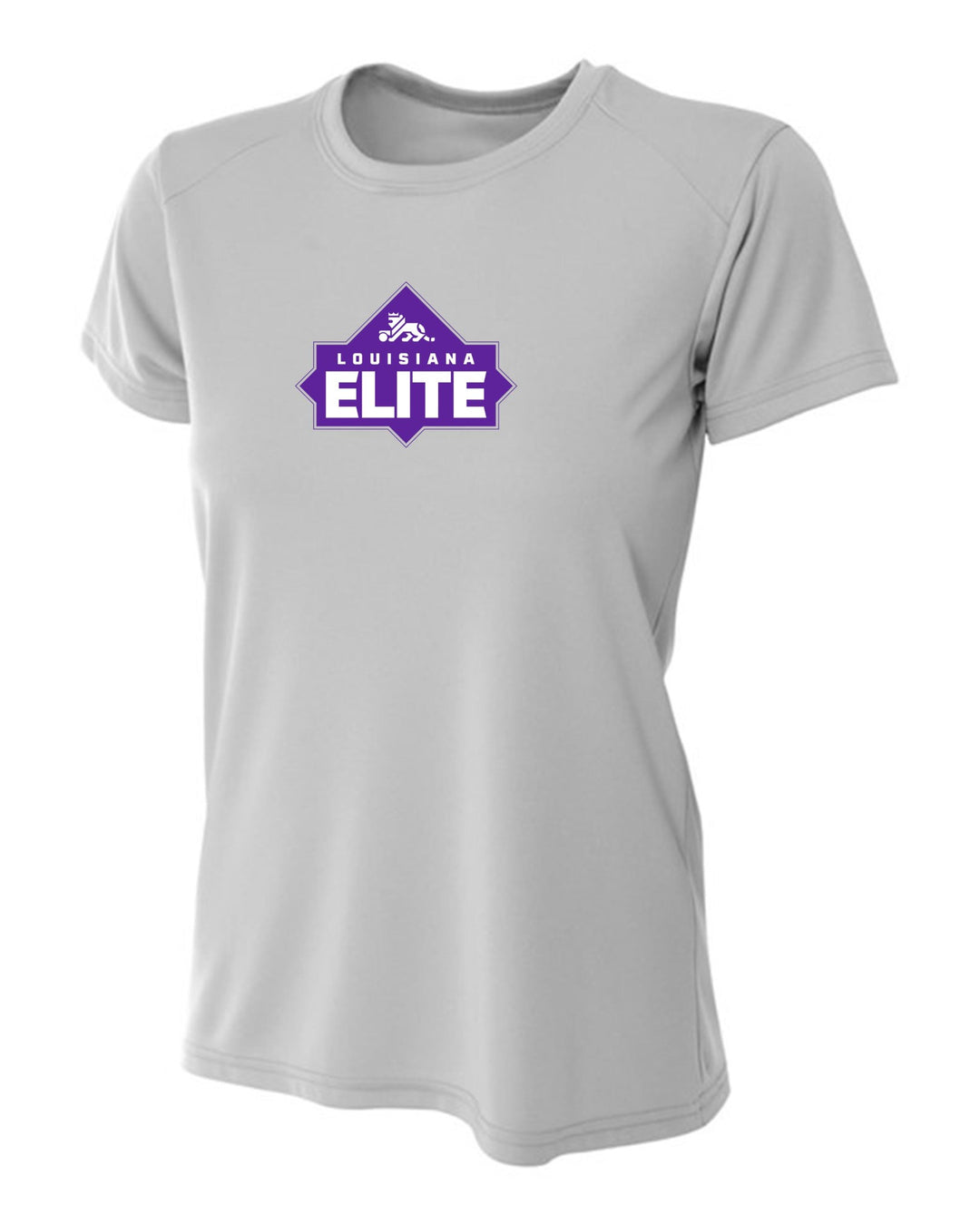 Louisiana Elite Logo A4 Cooling Performance Crew Louisiana Elite Spiritwear Silver Womens Small - Third Coast Soccer