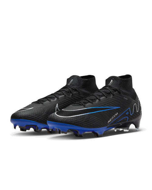Nike Zoom Mercurial Superfly 9 Academy FG - Black/Chrome/Hyper Royal Men's Footwear Closeout - Third Coast Soccer