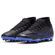 Nike Junior Mercurial Superfly 9 Club FG - Black/Chrome/Hyper Royal Youth Footwear   - Third Coast Soccer