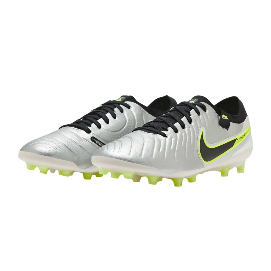 Nike Tiempo Legend 10 Pro Cleats - Silver/Black/Volt Men's Footwear Closeout - Third Coast Soccer