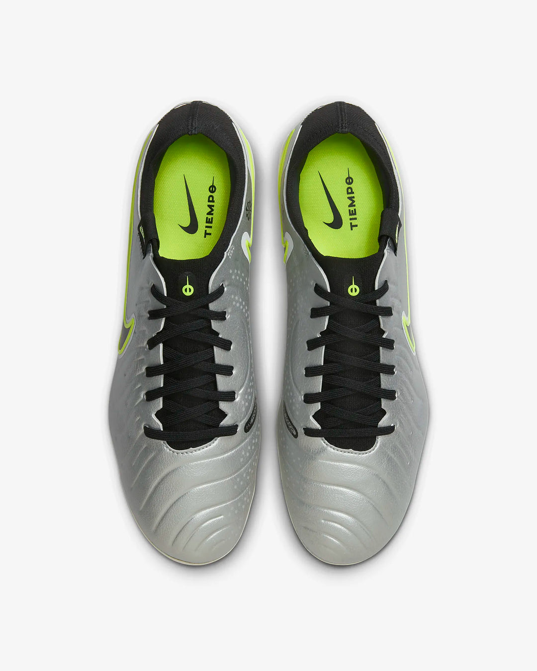 Nike Tiempo Legend 10 Pro Cleats - Silver/Black/Volt Men's Footwear Closeout - Third Coast Soccer
