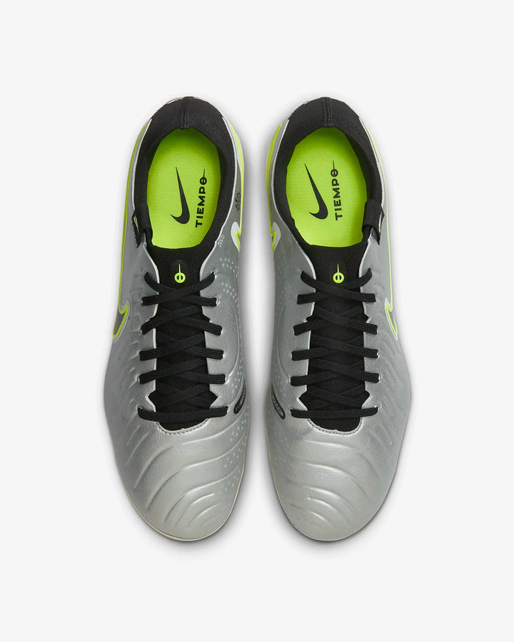Nike Tiempo Legend 10 Pro Cleats - Silver/Black/Volt Men's Footwear Closeout - Third Coast Soccer