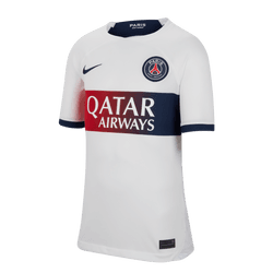 Nike Youth Paris Saint-Germain Away Jersey 23/24 Club Replica Closeout White/Midnight Navy Youth Small - Third Coast Soccer