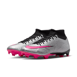 Nike Zoom Mercurial Superfly 9 Academy XXV - Metallic Silver/Hyper Pink/Black Men's Footwear Closeout   - Third Coast Soccer