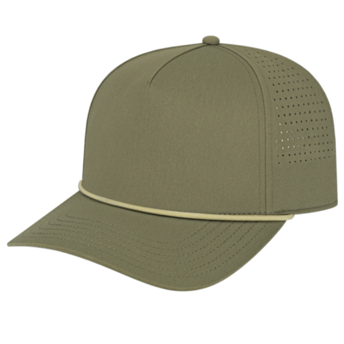 Cap America Tiger Truck Stop Summit Perforated Cap with Rope Hats Loden/Stone - Third Coast Soccer