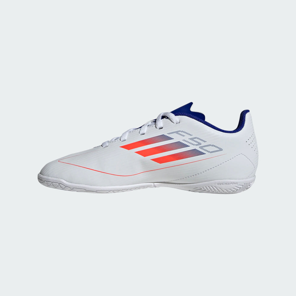 adidas Junior F50 Club Indoor - White/Red/Blue Youth Footwear   - Third Coast Soccer