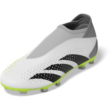 adidas Junior Predator Accuracy.3 Laceless FG - White/Black/Lucid Lemon Youth Footwear White/Black/Lucid Lemon Youth 3 - Third Coast Soccer