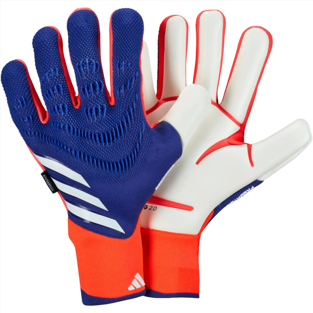 adidas Predator Pro Fingersave Goalkeeper Glove - Blue/Red/White Gloves - Third Coast Soccer