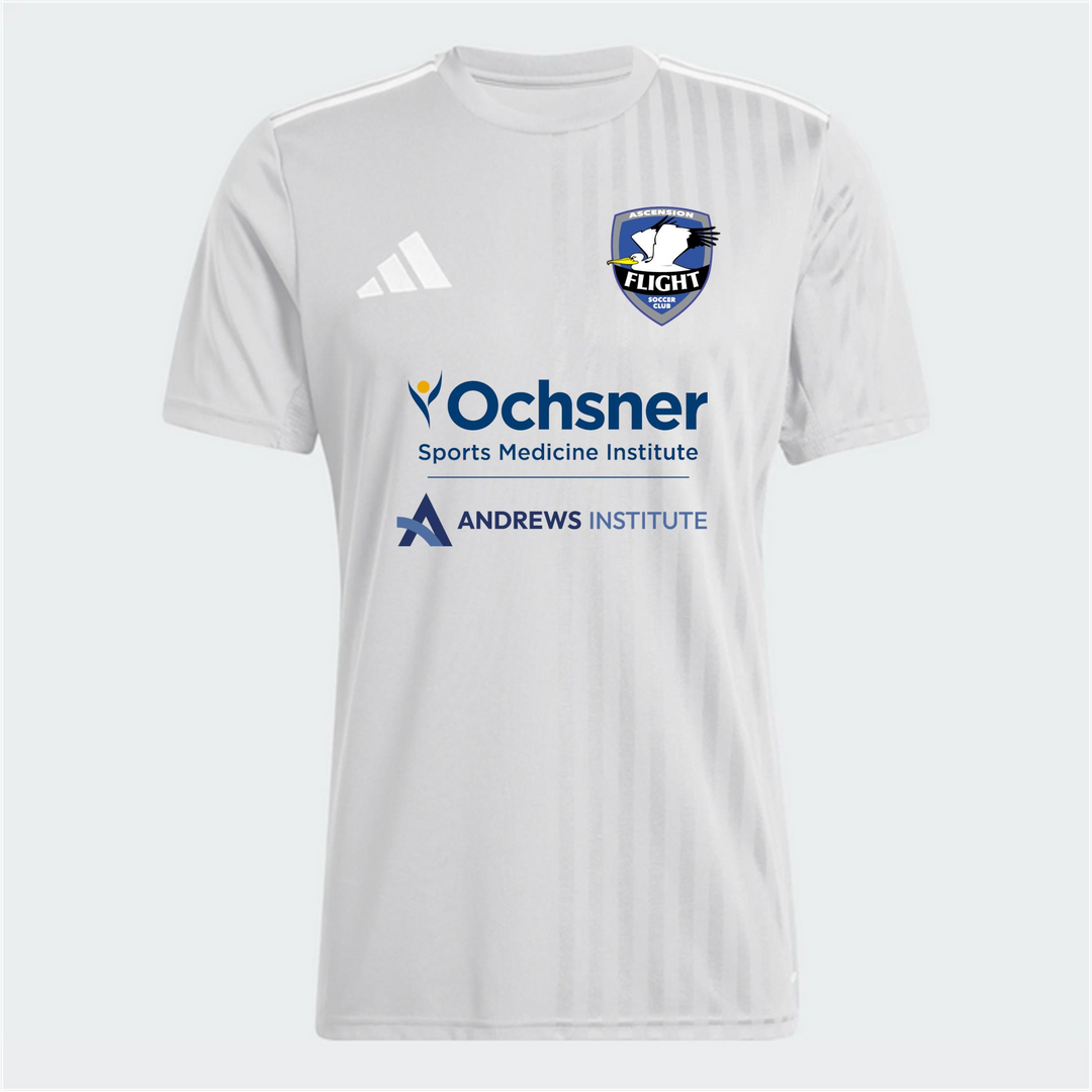 adidas AFSC Youth Campeon 25 Jersey - Grey Ascension Flight Soccer Club Team Light Grey/White Youth Small - Third Coast Soccer