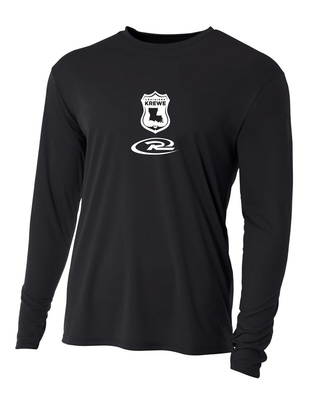 A4 LA Krewe-Rush Long-Sleeve Shirt FC - Black, Silver Or White LA Krewe Rush Spiritwear Black Mens Small - Third Coast Soccer