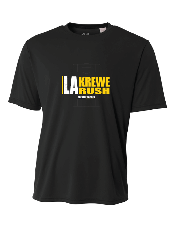 A4 LA Krewe-Rush Short-Sleeve Shirt - Breathe Soccer - Black, Silver Or White LA Krewe Rush Spiritwear Black Mens Small - Third Coast Soccer