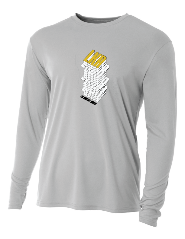 A4 LA Krewe-Rush Long-Sleeve Shirt Stack - Black, Silver Or White LA Krewe Rush Spiritwear Silver Mens Small - Third Coast Soccer