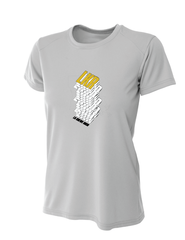 A4 LA Krewe-Rush Short-Sleeve Shirt Stack - Black, Silver Or White LA Krewe Rush Spiritwear Silver Womens Small - Third Coast Soccer
