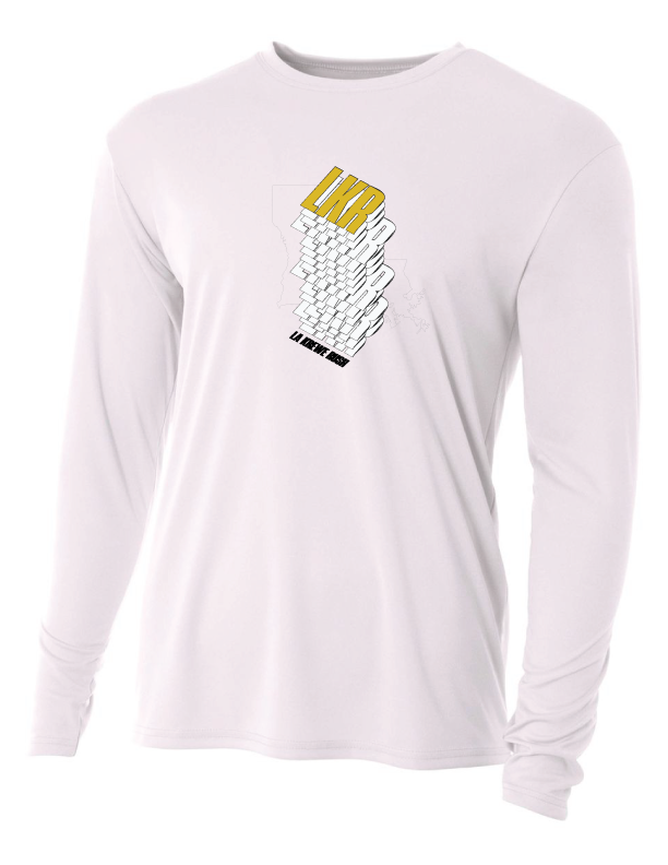 A4 LA Krewe-Rush Long-Sleeve Shirt Stack - Black, Silver Or White LA Krewe Rush Spiritwear White Mens Small - Third Coast Soccer