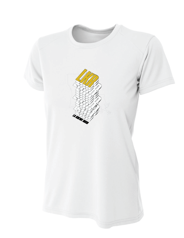 A4 LA Krewe-Rush Short-Sleeve Shirt Stack - Black, Silver Or White LA Krewe Rush Spiritwear White Womens Small - Third Coast Soccer
