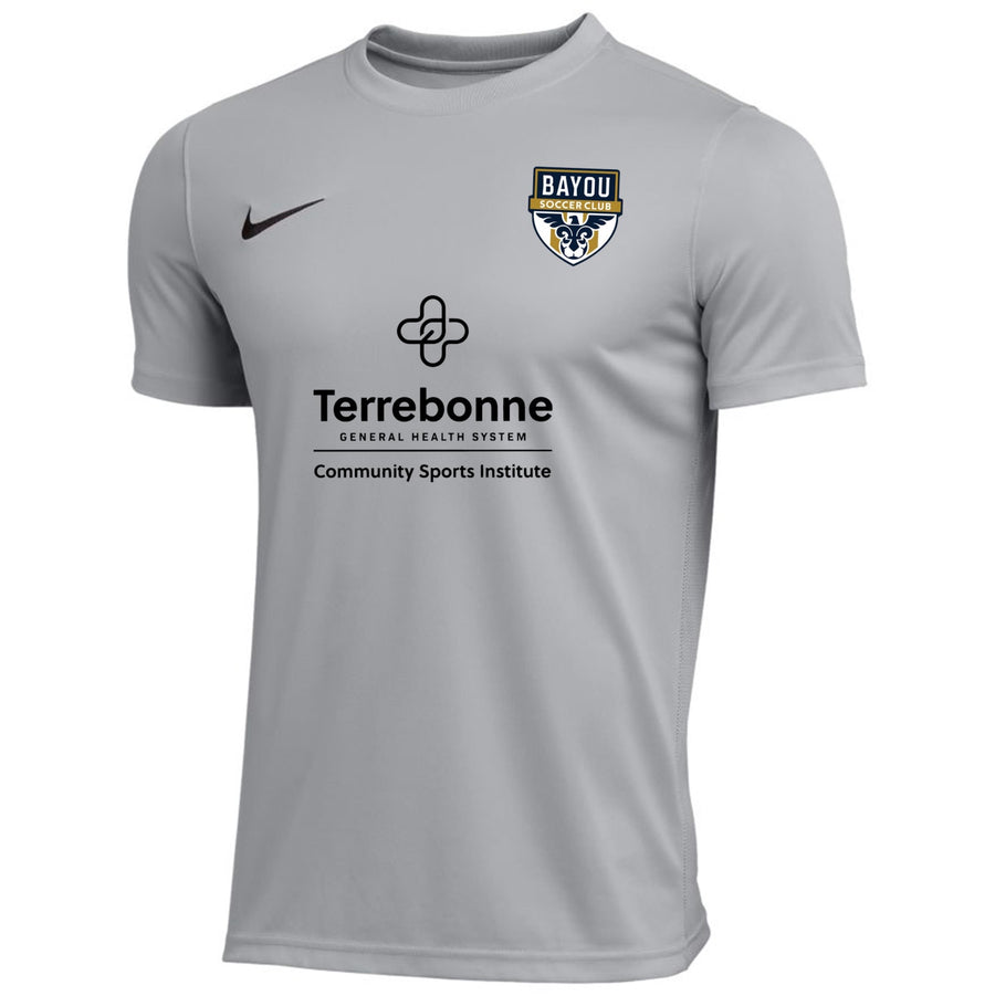 Nike Bayou SC Men's Park VII Jersey - Grey Bayou Soccer Club 23-25 Mens Small Wolf Grey/Black - Third Coast Soccer