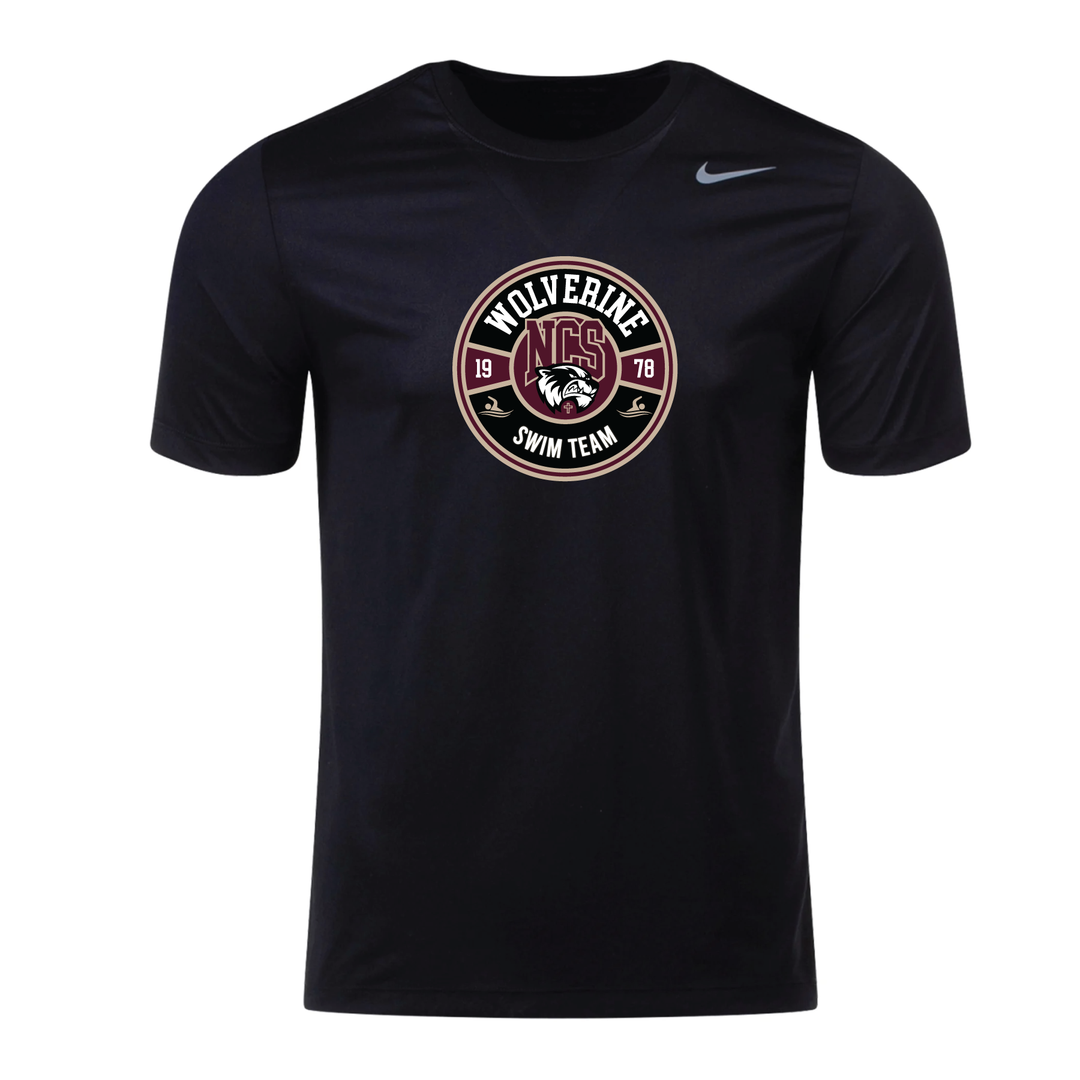Nike Northlake Swimming Men's Dri-Fit Short-Sleeve T-Shirt - Black NCS Swimmimg - Third Coast Soccer