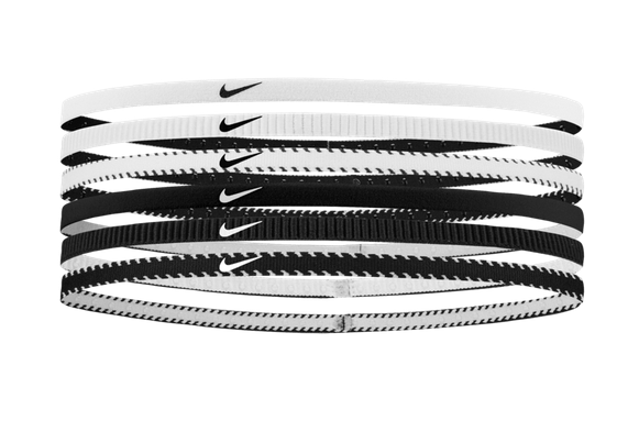 Nike Flex Classic Slim Headbands 6-Pack - White/Black/White Player Accessories - Third Coast Soccer