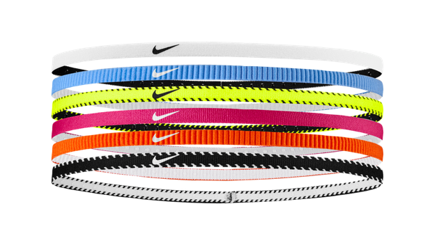 Nike Youth Flex Classic Slim Headbands 6-Pack - Volt/Vivid Pink/White Player Accessories - Third Coast Soccer