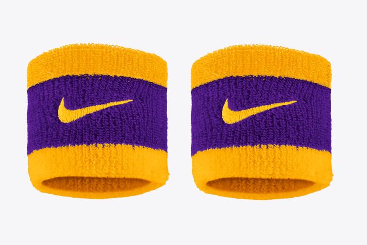 Nike Swoosh Wristbands 2-Pack - University Gold/Court Purple Player Accessories - Third Coast Soccer
