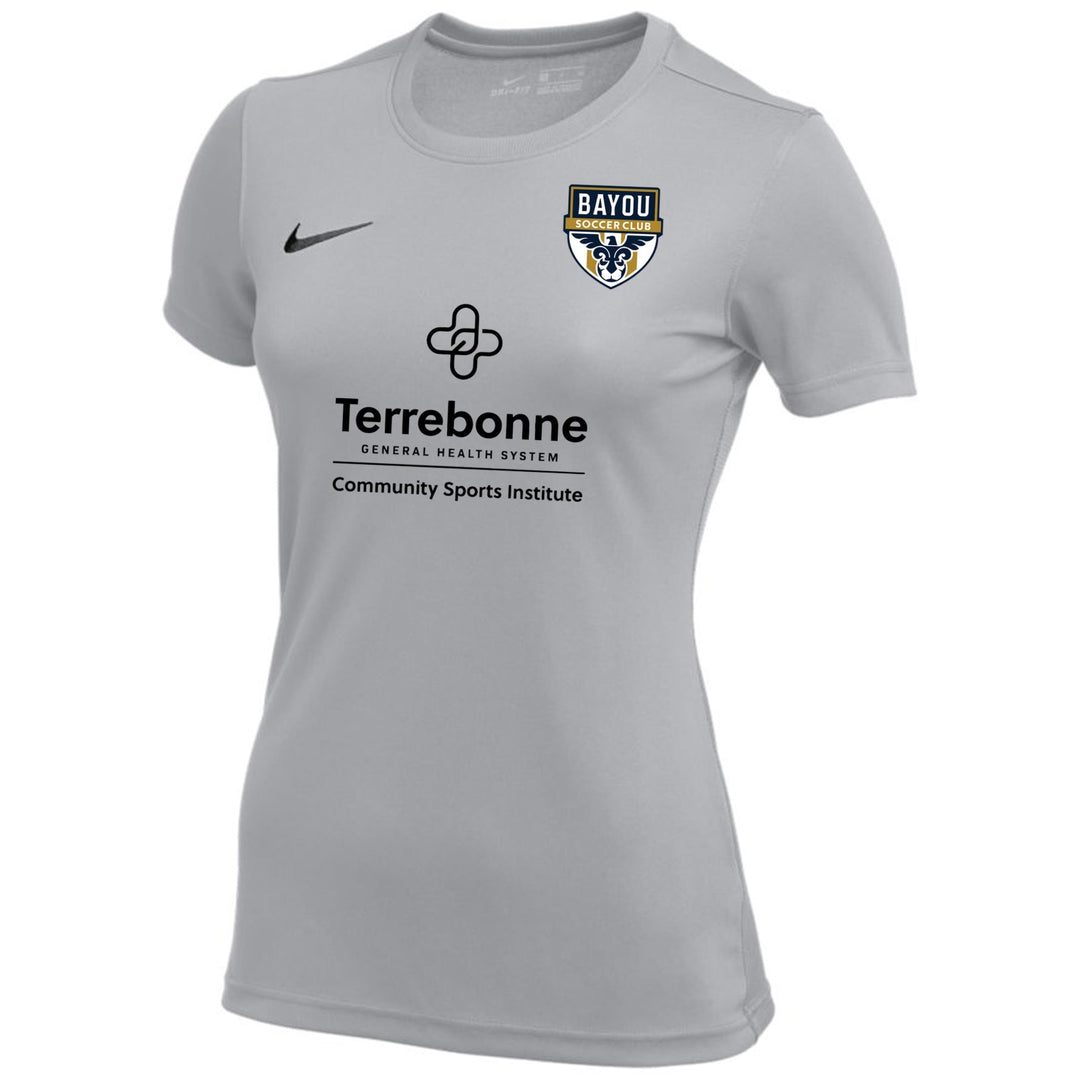 Nike Bayou SC Women's Park VII Jersey - Grey Bayou Soccer Club 25-27 Wolf Grey/Black Womens XSmall - Third Coast Soccer