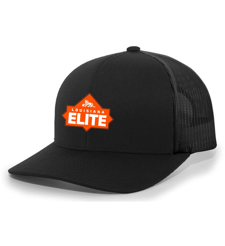 Louisiana Elite Flexfit Premium Trucker Louisiana Elite Spiritwear Full Color Patch Black/Black - Third Coast Soccer
