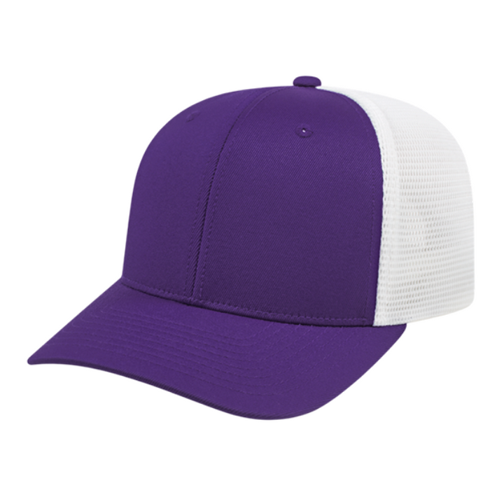 Cap America Flexfit Trucker Hat Hats Purple/White  - Third Coast Soccer