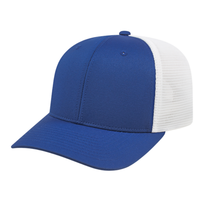 Cap America Flexfit Trucker Hat Hats Royal/White  - Third Coast Soccer
