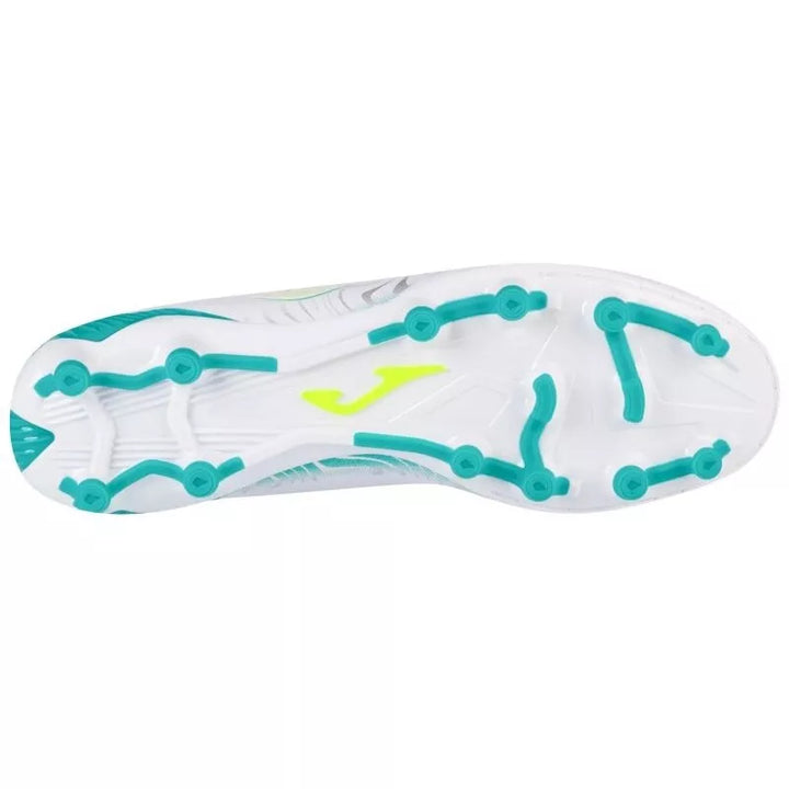 Joma Evolution 24 FG - White/Turquoise Men's Footwear Closeout - Third Coast Soccer