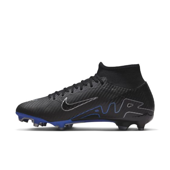 Nike Zoom Mercurial Superfly 9 Academy FG - Black/Chrome/Hyper Royal Men's Footwear Closeout - Third Coast Soccer