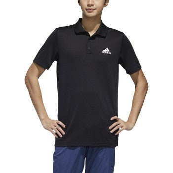 adidas Designed to Move 3 Stripes Polo - Black Polos   - Third Coast Soccer