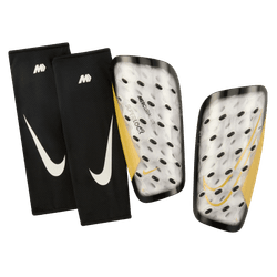 Nike Mercurial Lite Superlock Shin Guard - White/Black/Gold Adult Shinguards   - Third Coast Soccer