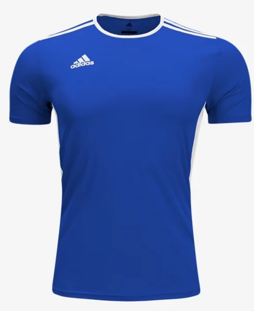 adidas Youth Entrada 18 Jersey - Bold Blue/White apparel closeout - Third Coast Soccer