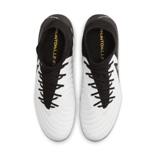 Nike Phantom Luna II Academy FG/MG - White/Black/Metallic Gold Men's Footwear Closeout - Third Coast Soccer