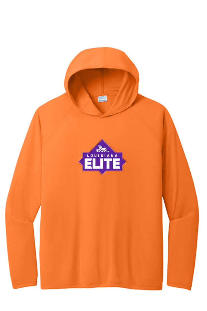 Louisiana Elite Logo Performance Pullover Hooded Tee Louisiana Elite Spiritwear Orange Mens Small - Third Coast Soccer