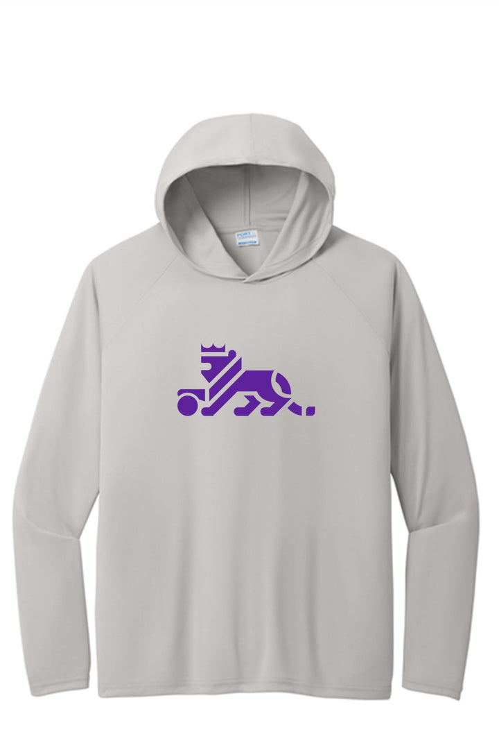 Louisiana Elite Lion Performance Pullover Hooded Tee Louisiana Elite Spiritwear Silver Mens Small - Third Coast Soccer