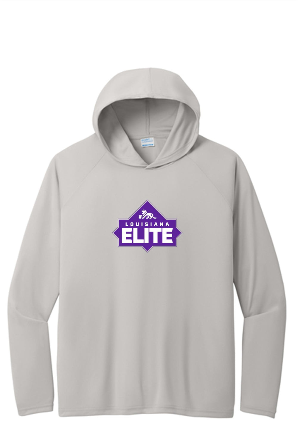 Louisiana Elite Logo Performance Pullover Hooded Tee Louisiana Elite Spiritwear Silver Mens Small - Third Coast Soccer