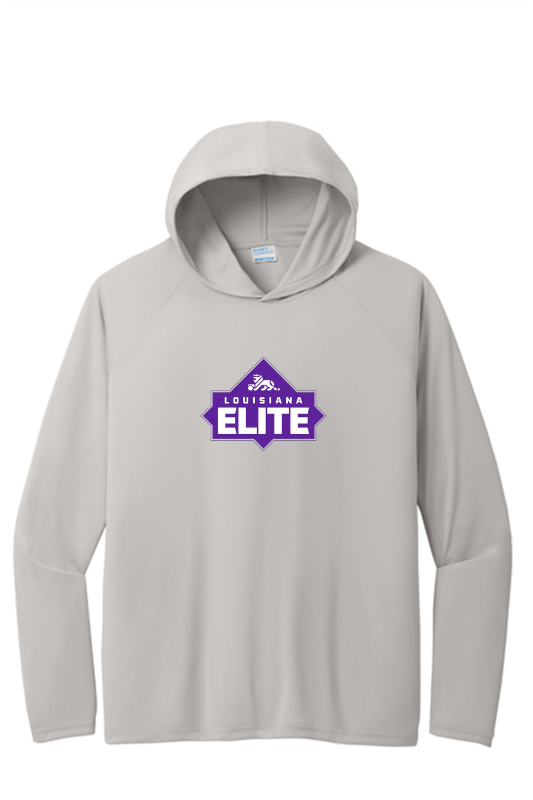 Louisiana Elite Logo Performance Pullover Hooded Tee Louisiana Elite Spiritwear Silver Mens Small - Third Coast Soccer